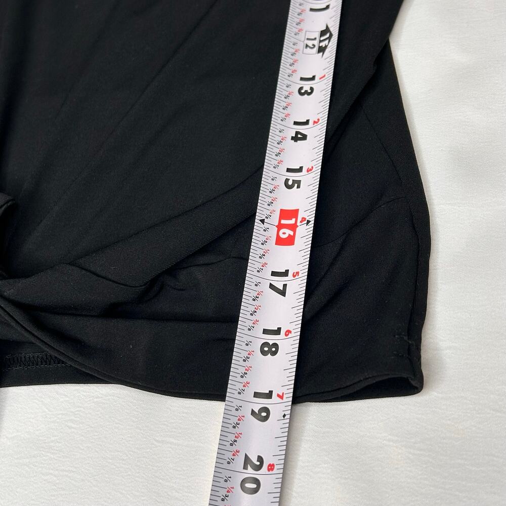 Viereck Women XS Top Black Asymmetric Tie Front Camisole Y2K Strappy Layering - Picture 5 of 7